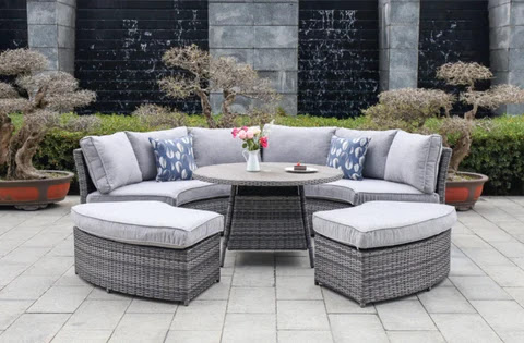 rounded outdoor wicker furniture