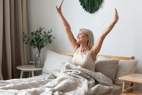woman waking up from sleep