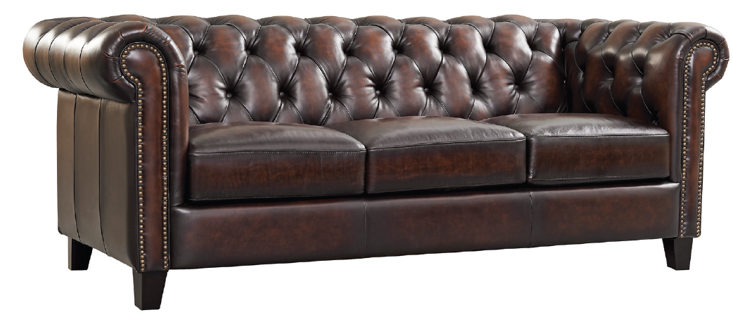 vintage brown leather coouch