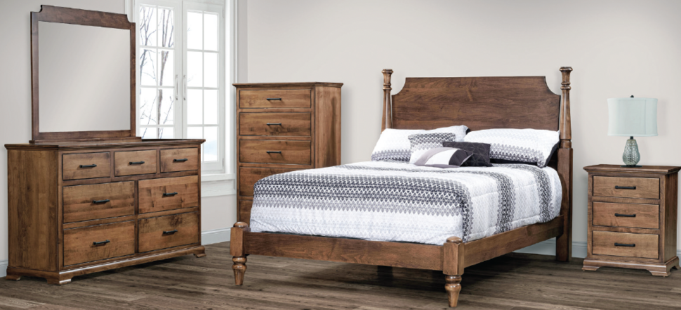 dark wood complete bedroom furniture set