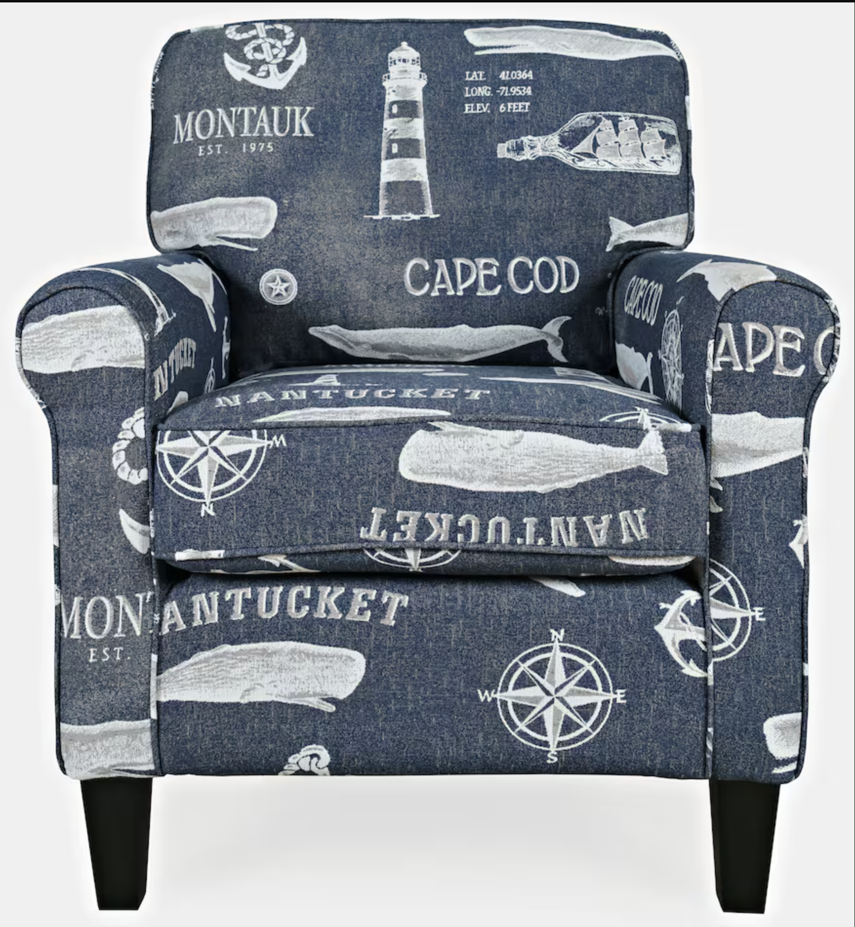 accent chair with coastal prints