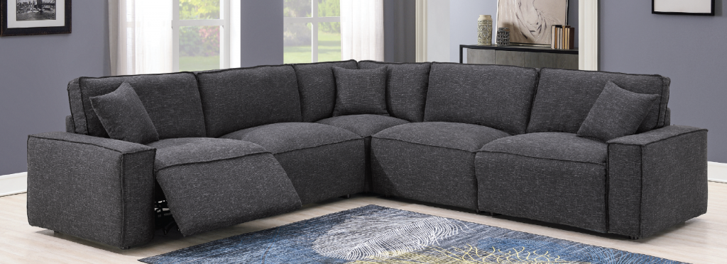 gray sectional sofa with recliners