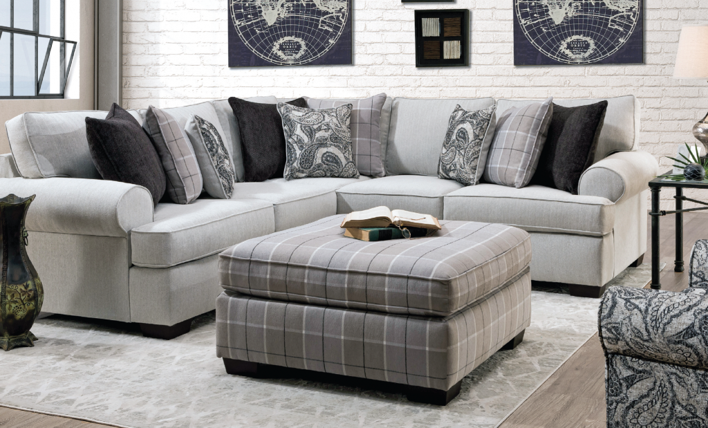 L-shaped sectional with ottoman