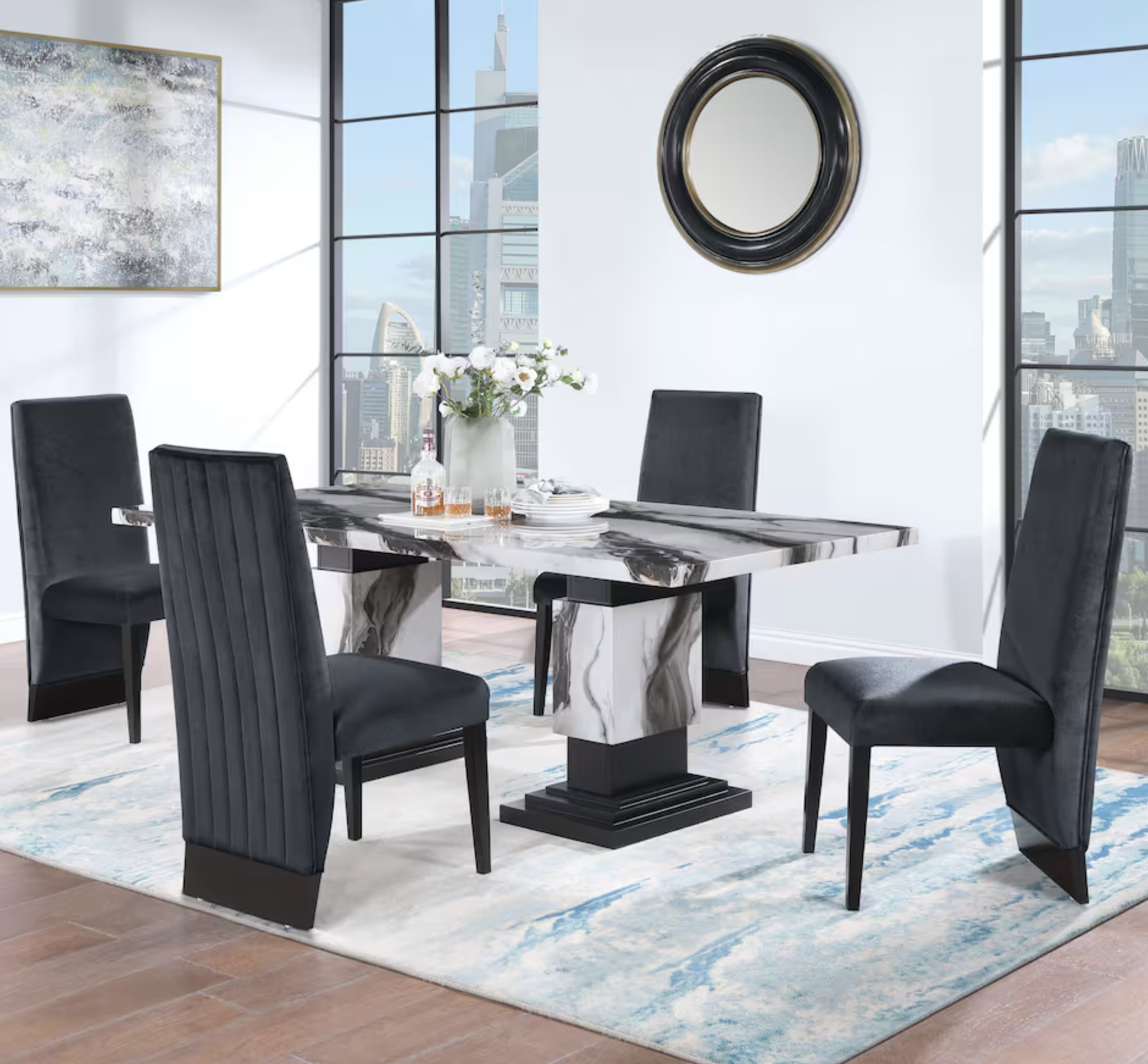 4-seat marble table