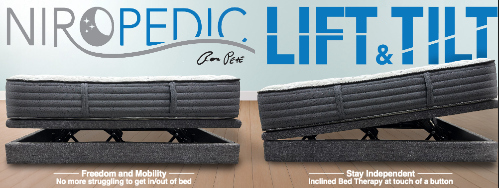 NIROPEDIC Lift and Tilt adjustable bed side by side