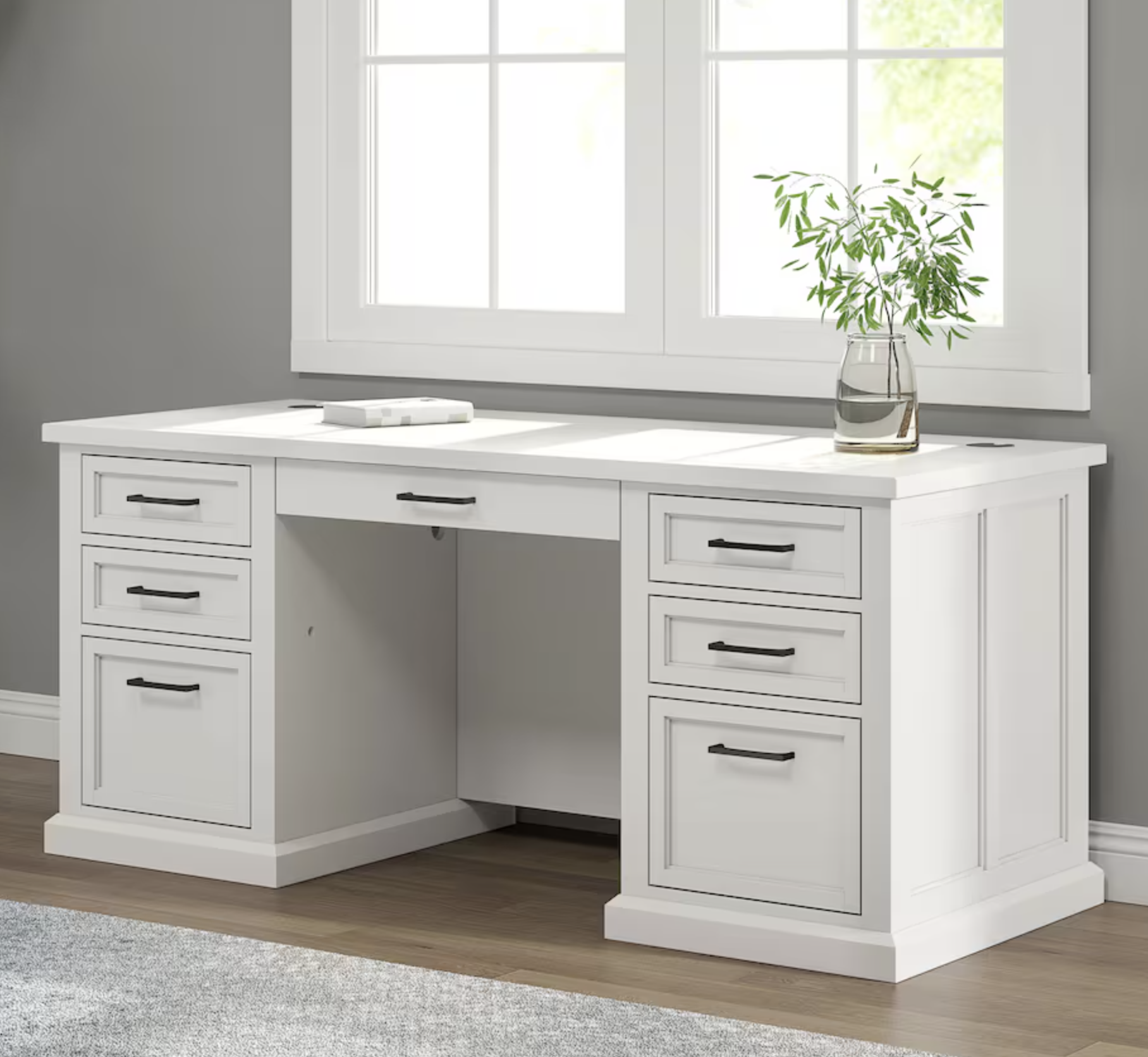white wood home office table