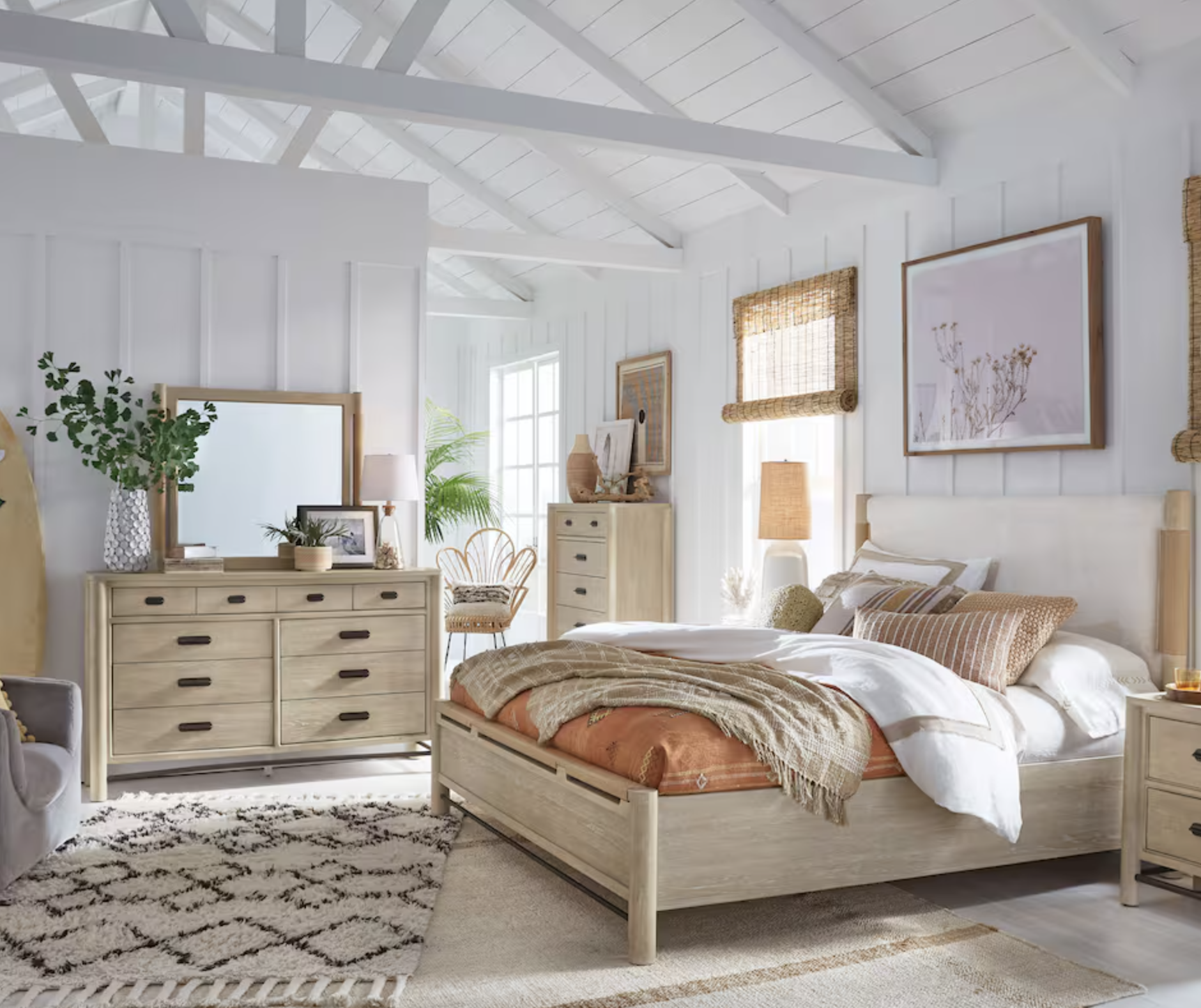 nice bedroom furniture set in a loft