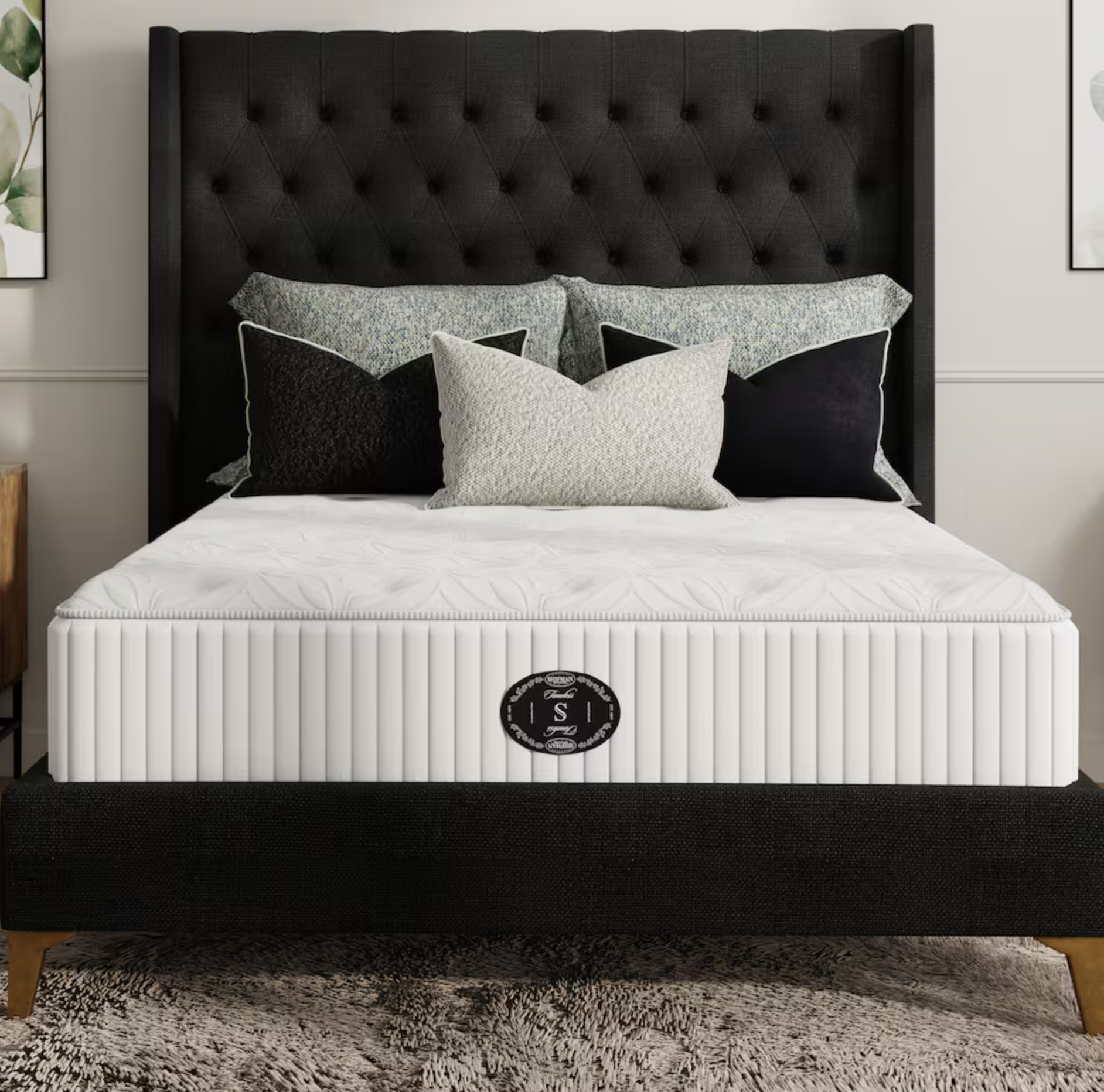 Shifman mattress queen size with black headboard