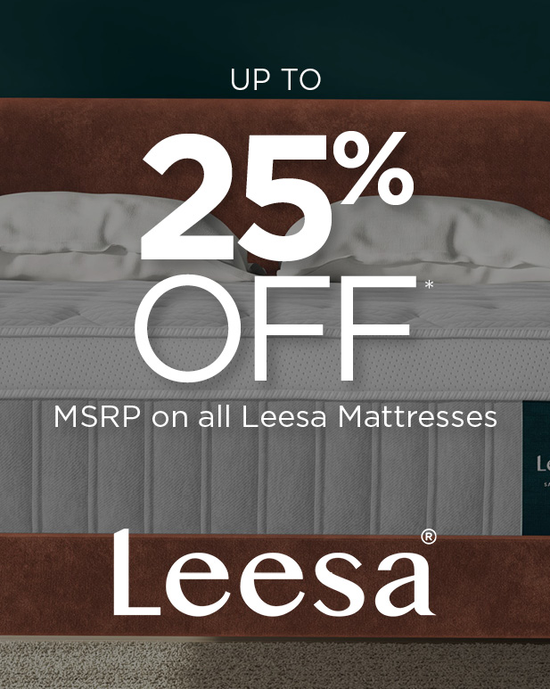 up to 25% off MSRP on all Leesa Mattresses