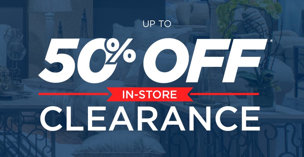 up to 50% off in-store clearance