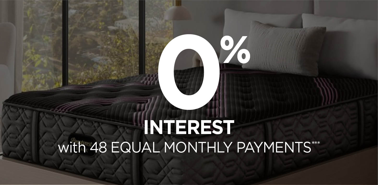 0% interest with 48 equal monthly payments on qualifying mattress purchases