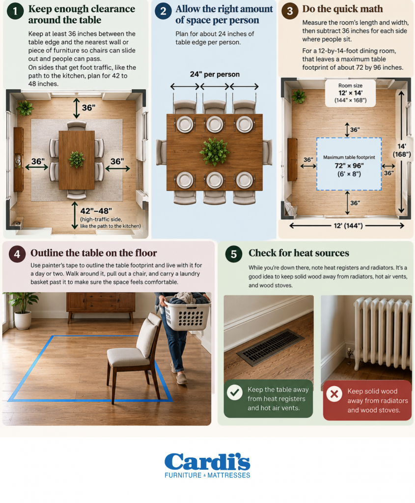 dining room furniture set planning infographic